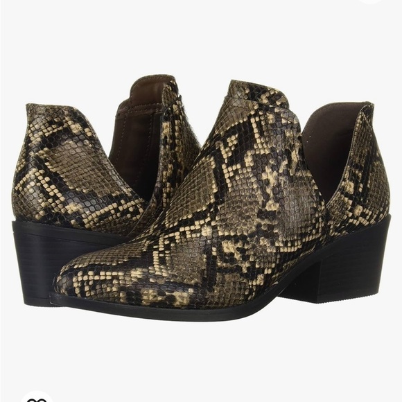 Fergalicious Size 8 Snake Print Ankle Boots Brand New - Picture 1 of 8